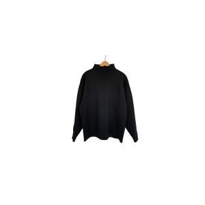 Nautica Competition Unisex Black Mock Wool Elbow Patch Size Large Sweater